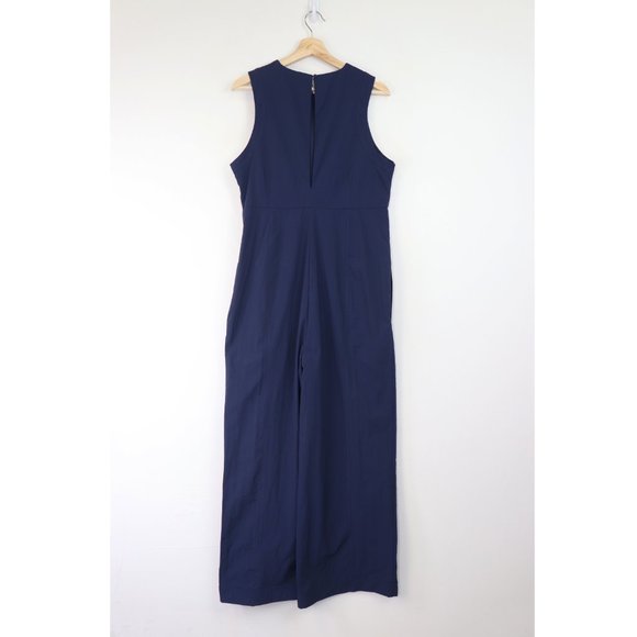 NEW Sweaty Betty Air Flow Wide Leg Jumpsuit High Neck Activewear Navy Blue Large - Picture 6 of 7